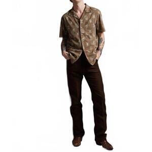 NEW PYKNIC desert donuts casual button up shirt in taupe